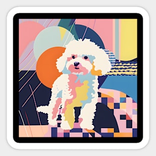 Bichon Frise in 80's Sticker